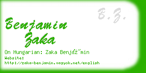 benjamin zaka business card